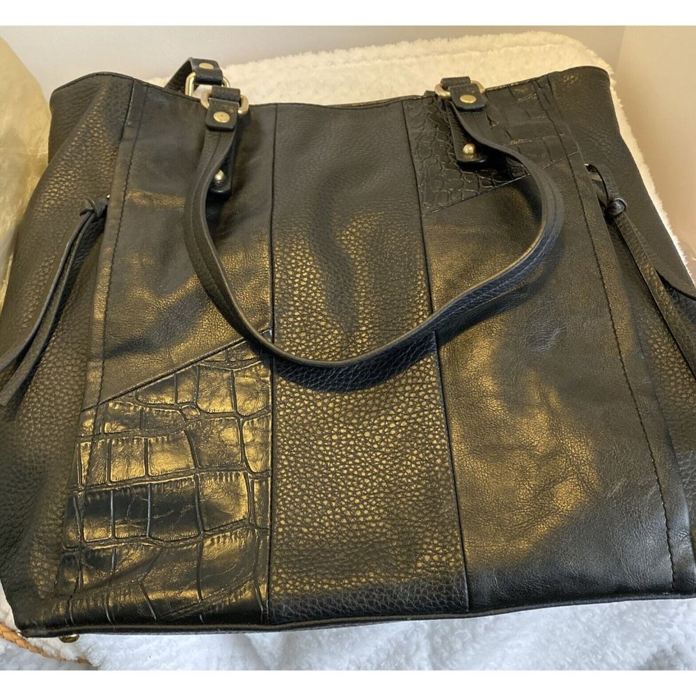 relic by fossil handbag Noelle collection  black patchwork purse handbag